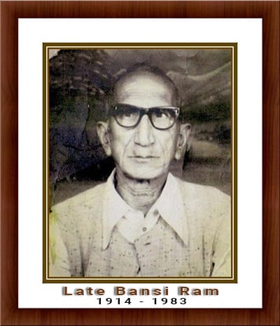 Late Bansi ram Agarwal